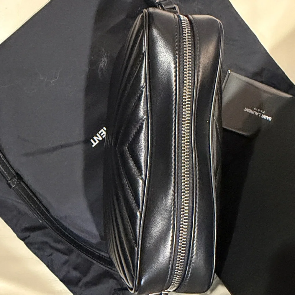 Authentic Saint Laurent Black Quilted Camera Crossbody Bag - Picture 9 of 12